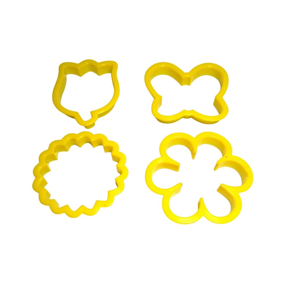 Wilton Spring Cookie Cutters Set of 4 Butterfly, Flowers, Tulip Yellow Plastic